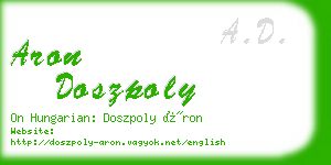 aron doszpoly business card